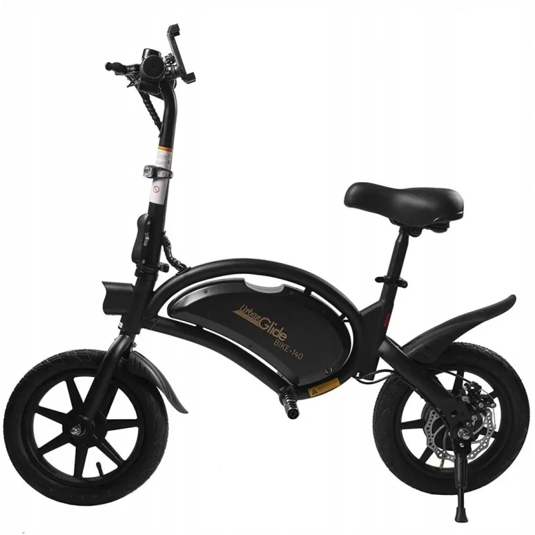 Elektryczny Rower Składany 14 Stal Uchwyt Oświetlenie Pegi Stopka Dzwonek