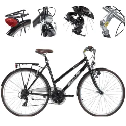 Rower Trekkingowy Damski 28 Cal Światła 21 Biegów Bagażnik Opony Trekkingowe