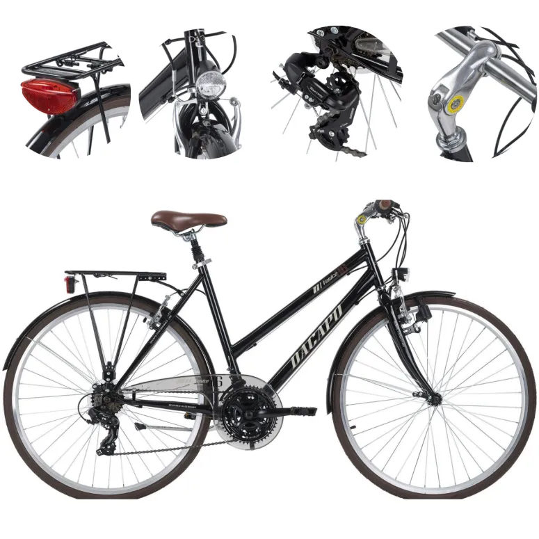 Rower Trekkingowy Damski 28 Cal Światła 21 Biegów Bagażnik Opony Trekkingowe - 1