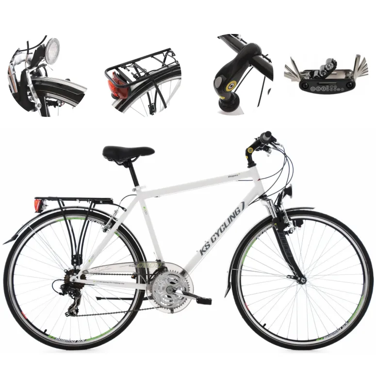 Rower Trekkingowy Męski 28 Revo 21 Biegów Błotniki Bagaż Światła Dzwonek