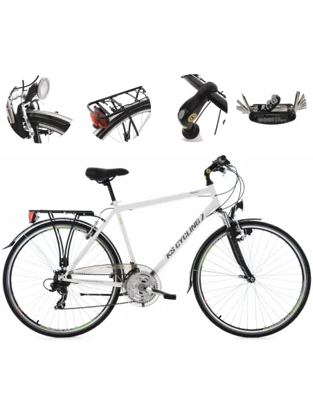 Rower Trekkingowy Męski 28 Revo 21 Biegów Błotniki Bagaż Światła Dzwonek