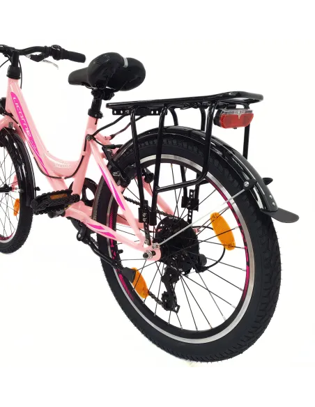 Rower Dziewczęcy 20 Miejski Stalowy Dziecięcy Światła Błotniki Stopka Bagaż