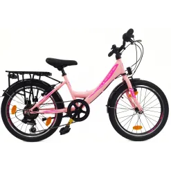 Rower Dziewczęcy 20 Miejski Stalowy Dziecięcy Światła Błotniki Stopka Bagaż