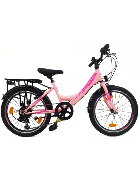 Rower Dziewczęcy 20 Miejski Stalowy Dziecięcy Światła Błotniki Stopka Bagaż