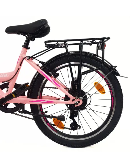 Rower Dziewczęcy 20 Miejski Stalowy Dziecięcy Światła Błotniki Stopka Bagaż