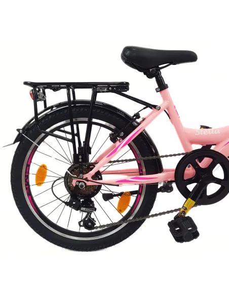 Rower Dziewczęcy 20 Miejski Stalowy Dziecięcy Światła Błotniki Stopka Bagaż