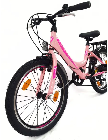 Rower Dziewczęcy 20 Miejski Stalowy Dziecięcy Światła Błotniki Stopka Bagaż