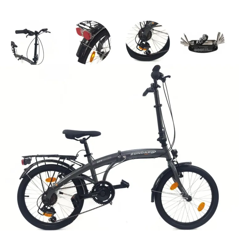 Rower Składany 20 Składak Męski Damski Miejski Bagażnik Oświetlenie Dzwonek