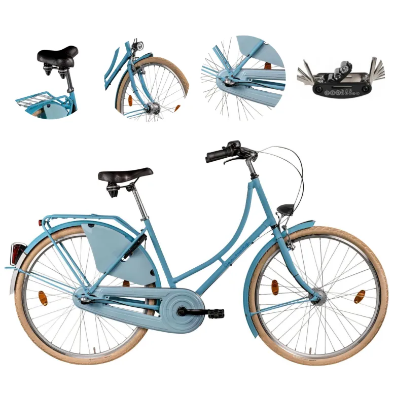 Rower Miejski 28 Damski Holenderski Retro Nexus Dynamo Oświetlenie Bagażnik