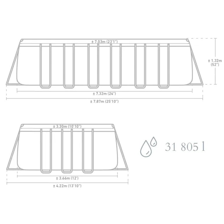 Basen Ogrodowy Stelażowy Intex 26364GN 732x366x132 31805L Pompa Piaskowa