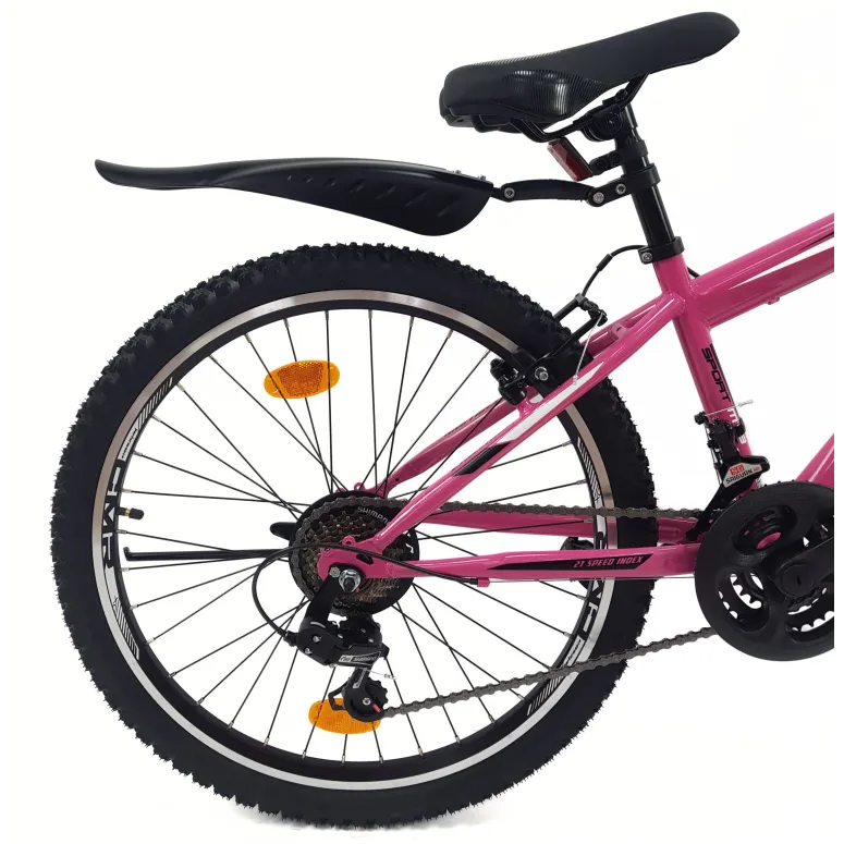 Rower Górski Dziewczęcy 24 MTB Młodzieżowy Błotniki Stopka Odblaski Dzwonek