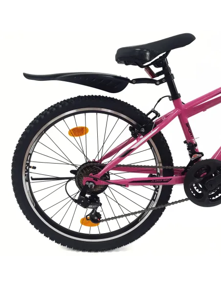 Rower Górski Dziewczęcy 24 MTB Młodzieżowy Błotniki Stopka Odblaski Dzwonek