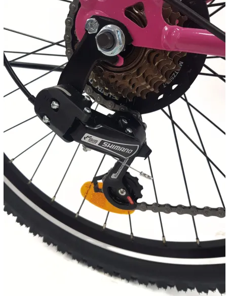 Rower Górski Dziewczęcy 24 MTB Młodzieżowy Błotniki Stopka Odblaski Dzwonek