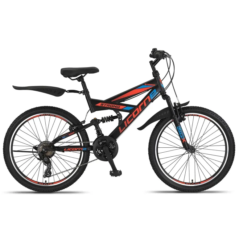 Rower Górski Dziecięcy 24 MTB Pełna Amortyzacja Błotniki Odblaski Dzwonek