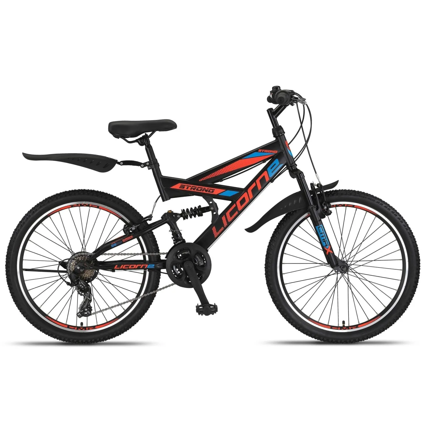 Rower Górski Dziecięcy 24 MTB Pełna Amortyzacja Błotniki Odblaski Dzwonek