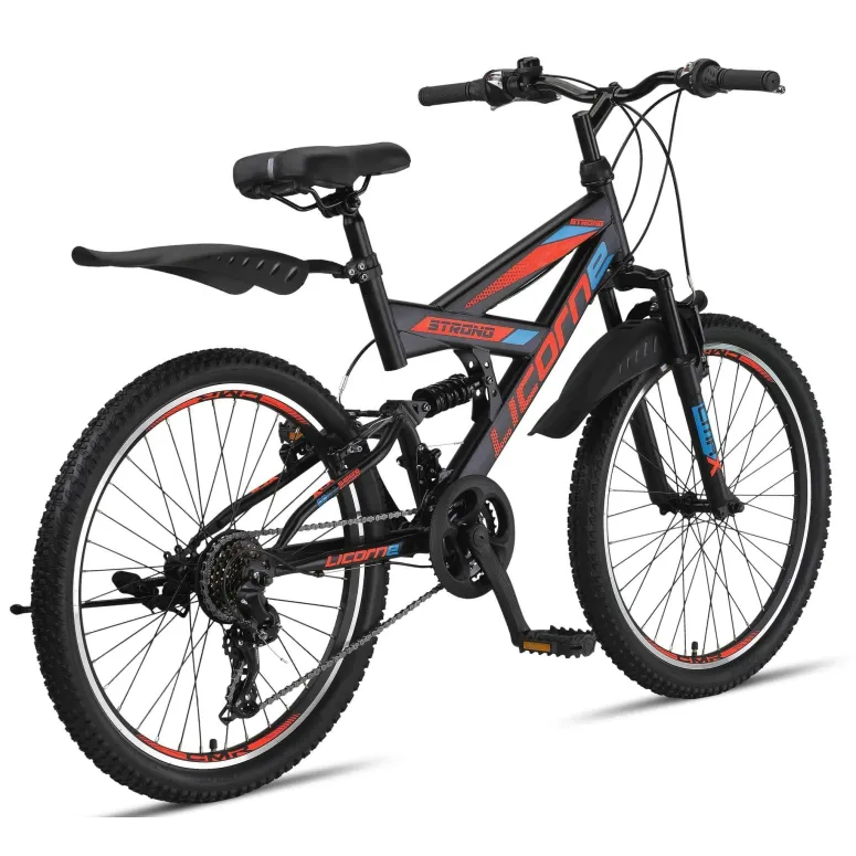 Rower Górski Dziecięcy 24 MTB Pełna Amortyzacja Błotniki Odblaski Dzwonek