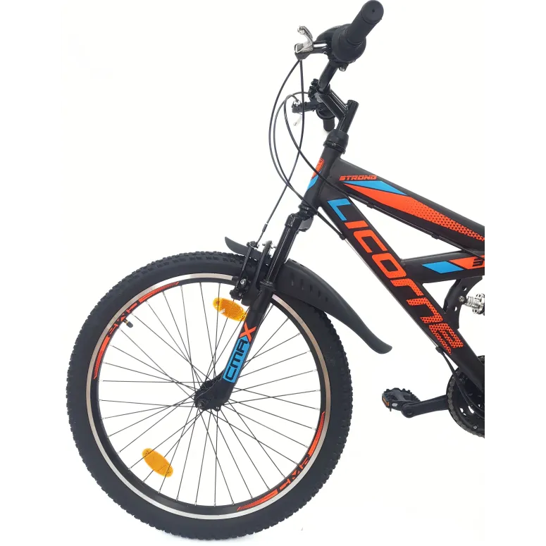 Rower Górski Dziecięcy 24 MTB Pełna Amortyzacja Błotniki Odblaski Dzwonek