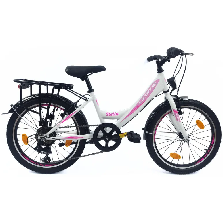 Rower Dziewczęcy 20 Miejski Stal Światła Błotniki Stopka Bagażnik Odblaski
