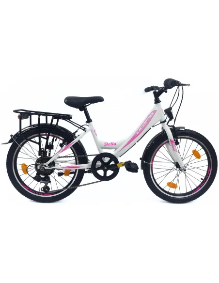 Rower Dziewczęcy 20 Miejski Stal Światła Błotniki Stopka Bagażnik Odblaski