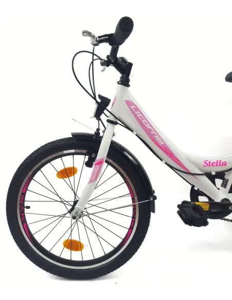 Rower Dziewczęcy 20 Miejski Stal Światła Błotniki Stopka Bagażnik Odblaski