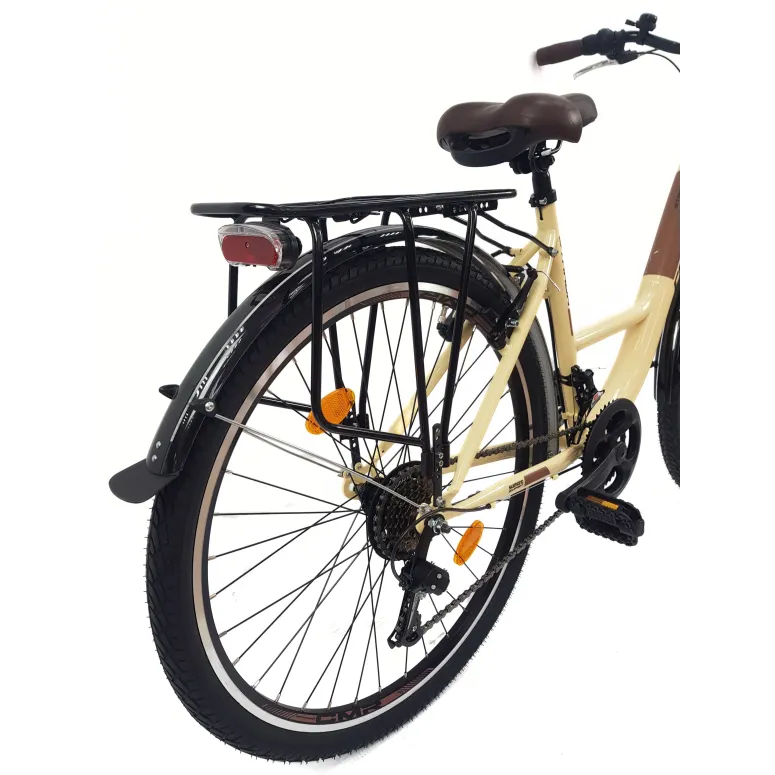 Rower Miejski Damski 26 Stal Błotniki Dzwonek Oświetlenie Stopka Odblaski