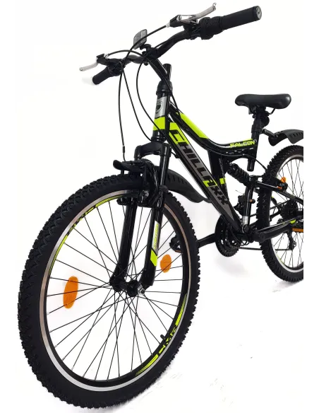 Rower Górski Dziecięcy 24 MTB Młodzieżowy Dzwonek Stopka Pełna Amortyzacja