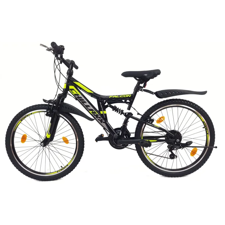 Rower Górski Dziecięcy 24 MTB Młodzieżowy Dzwonek Stopka Pełna Amortyzacja