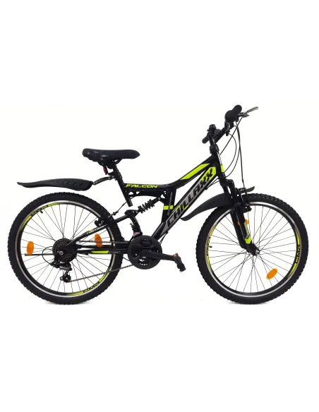 Rower Górski Dziecięcy 24 MTB Młodzieżowy Dzwonek Stopka Pełna Amortyzacja
