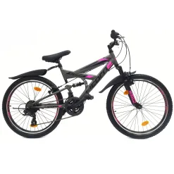 Rower Dziecięcy Górski 24 Stal Amortyzacja Błotniki Odblaski Stopka Dzwonek