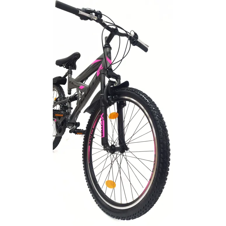 Rower Dziecięcy Górski 24 Stal Amortyzacja Błotniki Odblaski Stopka Dzwonek