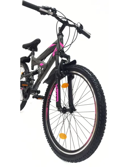 Rower Dziecięcy Górski 24 Stal Amortyzacja Błotniki Odblaski Stopka Dzwonek
