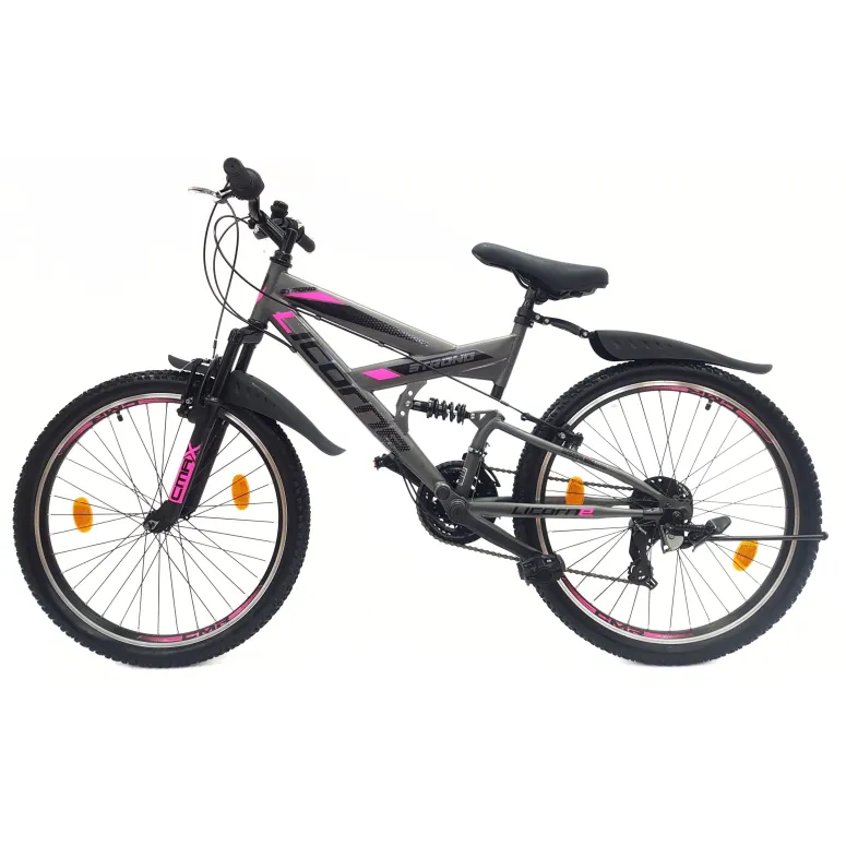 Rower Dziecięcy Górski 24 Stal Amortyzacja Błotniki Odblaski Stopka Dzwonek