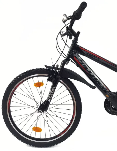 Rower Górski Dziecięcy 24 Młodzieżowy Stal Stopka Odblaski Błotniki Dzwonek