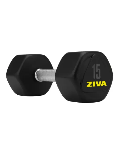 Hantel Treningowy ZIVA 15 kg Hexagonalny Gumowany Stalowy Siłownia Sport