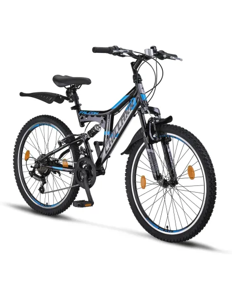 Rower Górski 24 Dziecięcy Stal MTB Młodzieżowy Amortyzacja Dzwonek Odblaski