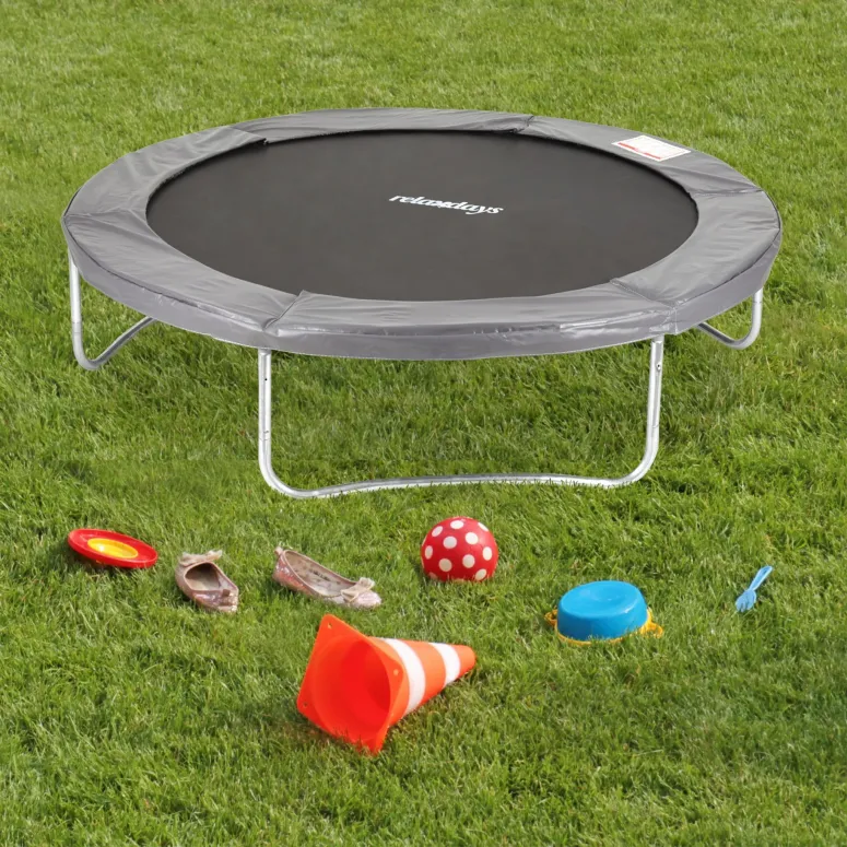 Trampolina Ogrodowa Relaxdays Stabilna Bez Siatki Do Skakania Osłona Mata