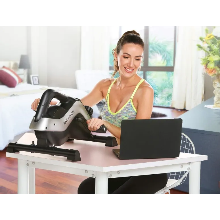 Rower Treningowy Magnetyczny Ancheer Mini 8 Poziomów Do Ćwiczeń Rąk i Nóg