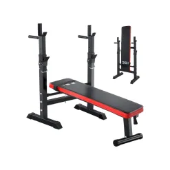 Ławka Treningowa ISE Do Ćwiczeń Ze Stojakami Regulowana Uchwyty Do Dipów