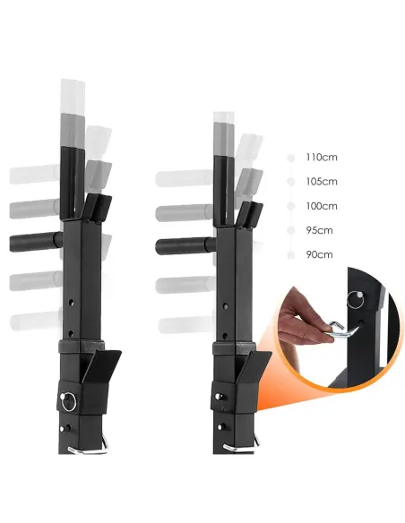Ławka Treningowa ISE Do Ćwiczeń Ze Stojakami Regulowana Uchwyty Do Dipów