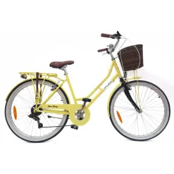 Rower Miejski Damski 26 Błotniki Bagażnik Oświetlenie Dzwonek Koszyk Stopka