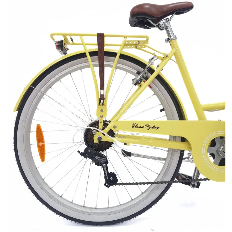 Rower Miejski Damski 26 Błotniki Bagażnik Oświetlenie Dzwonek Koszyk Stopka