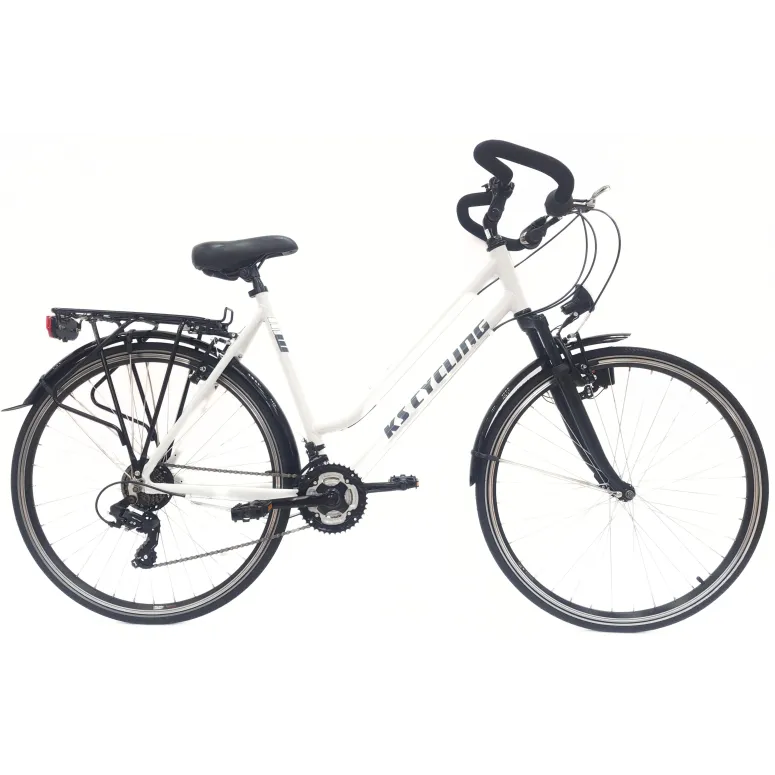 Rower Trekkinowy Damski 28 Dzwonek Światła Dynamo Bagażnik Błotniki Stopka