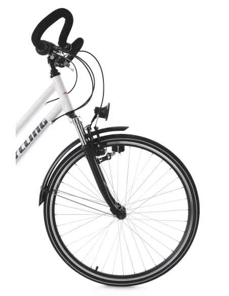 Rower Trekkinowy Damski 28 Dzwonek Światła Dynamo Bagażnik Błotniki Stopka