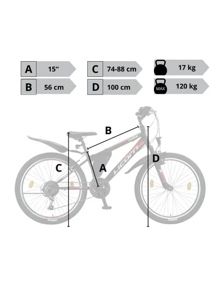 Rower Górski Męski Damski 26 MTB Oświetlenie Młodzieżowy Hardtail