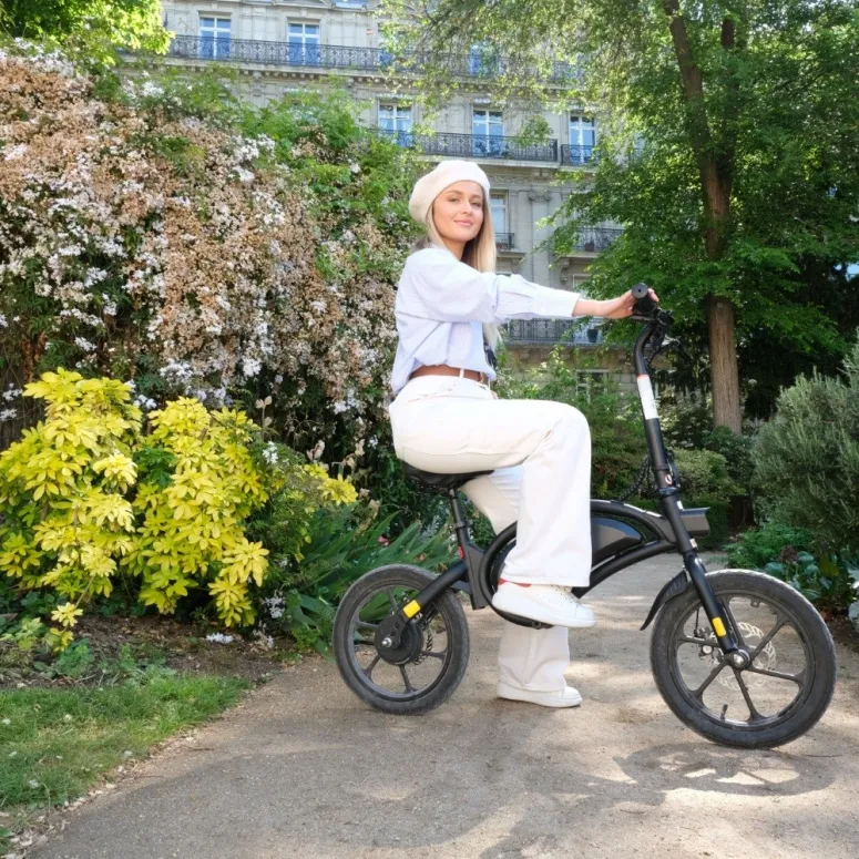 Elektryczny Rower Składany 16 Stal Oświetlenie Pegi Stopka Dzwonek Tarcze - 7
