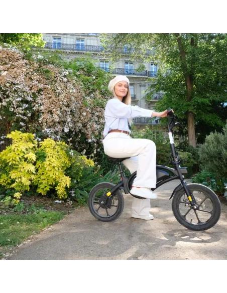 Elektryczny Rower Składany 16 Stal Oświetlenie Pegi Stopka Dzwonek Tarcze - 7