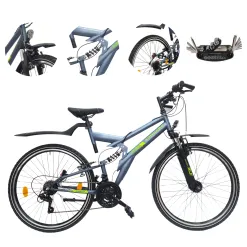 Rower Górski 26 Stalowy Młodzieżowy Amortyzacja Światła Dzwonek Dynamo Revo