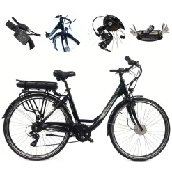 Elektryczny Rower Miejski 28 ALU Damski Wspomaganie Oświetlenie Bagażnik