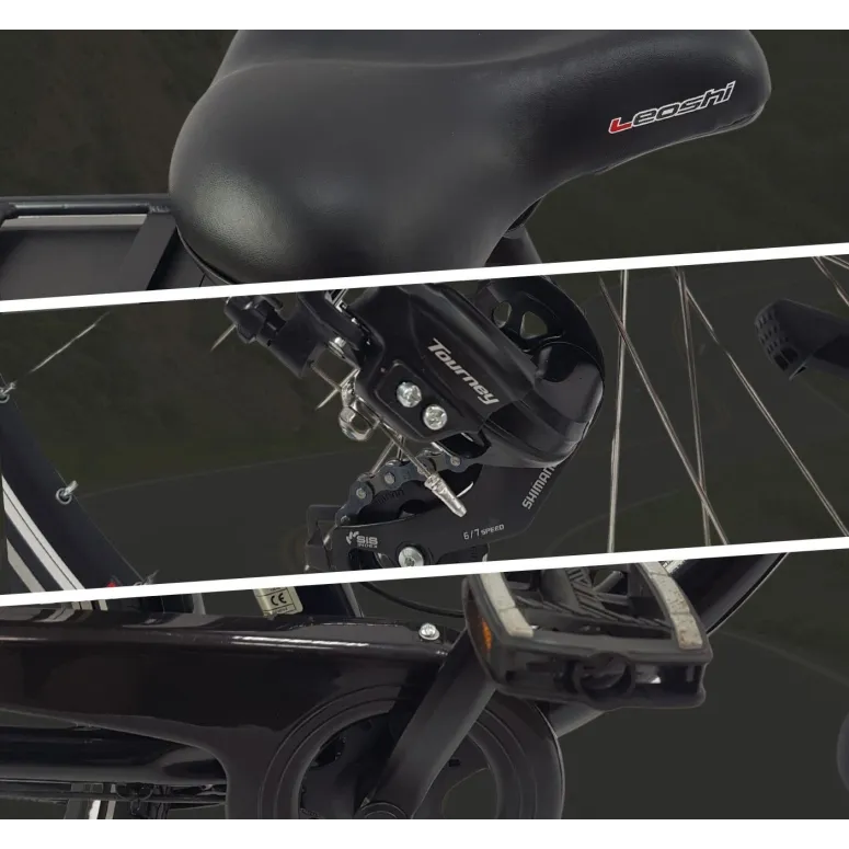 Elektryczny Rower Miejski 28 ALU Damski Wspomaganie Oświetlenie Bagażnik