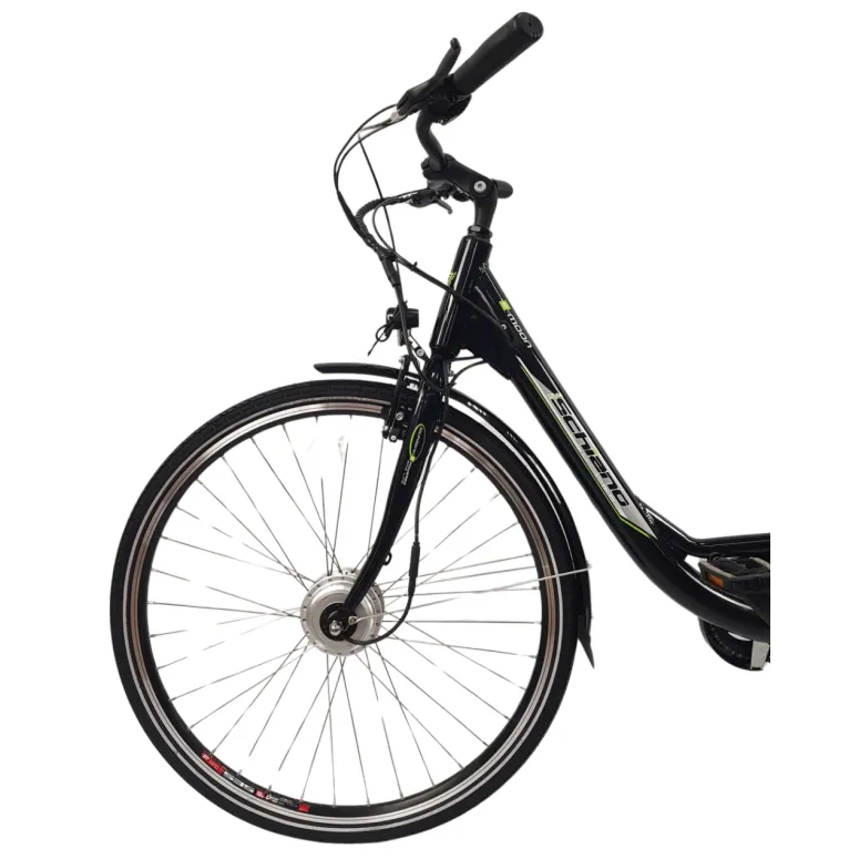 Elektryczny Rower Miejski 28 ALU Damski Wspomaganie Oświetlenie Bagażnik